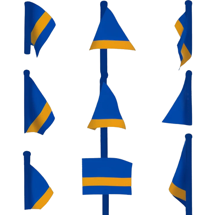 Senyera Flag whit a perperndicular dark blue line on the top emoji