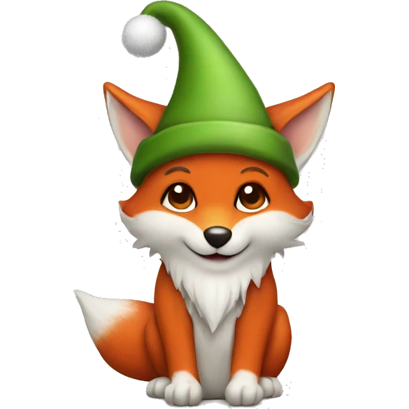 Cute Christmas fox gnome  emoji
