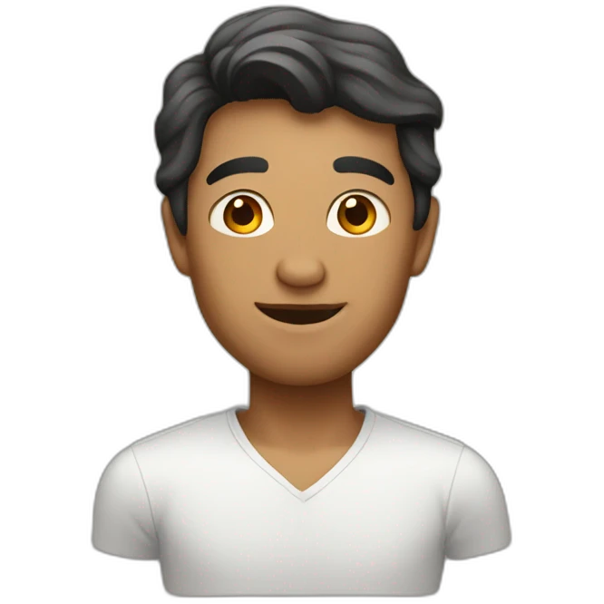 Man looking to a women with love emoji