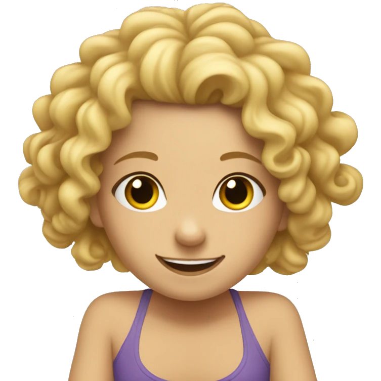 curly blonde girl sitting on the splits emoji