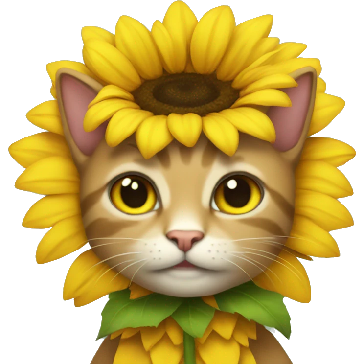 cat in a sunflower costume emoji