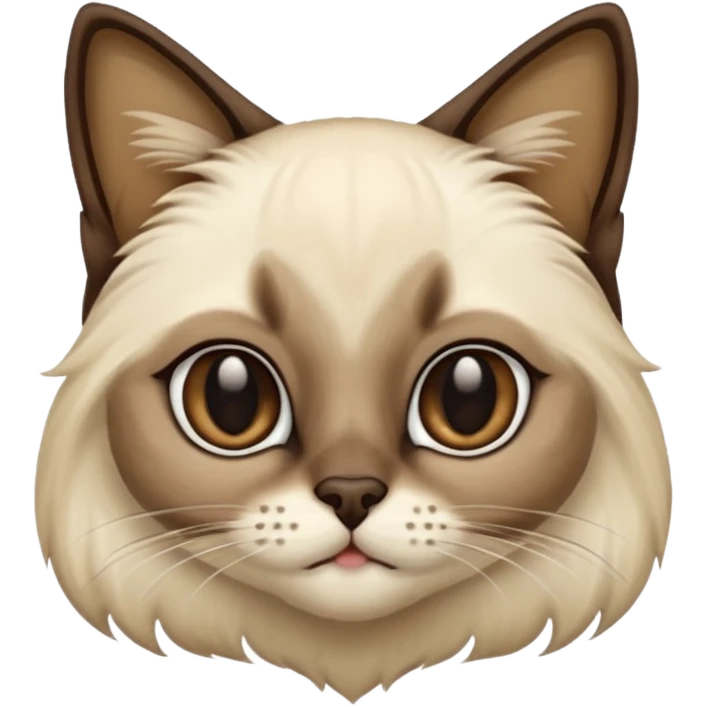 
Siamese cat: long hair fur emoji