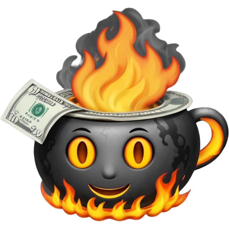 burning one money emoji
