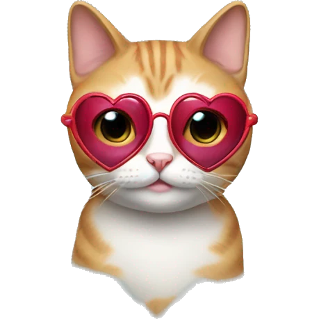 Cat wearing heart glasses emoji
