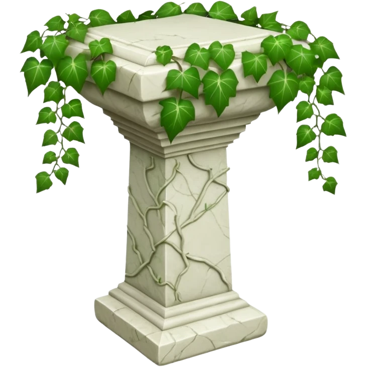 Howlite stone pedestal with ivy vine leaves poking out on one side emoji
