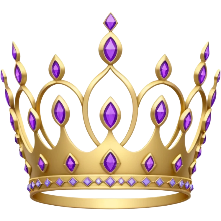 gold kokoshnik tiara with purple diamonds emoji