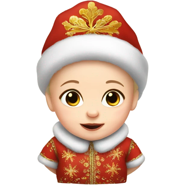 Russian baby in new year costume emoji
