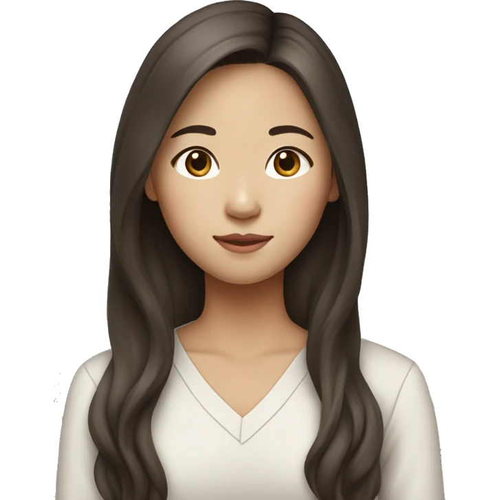 42 year old korean American young mom with long brown hair emoji