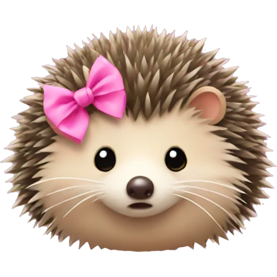 hedgehog with a pink bow emoji