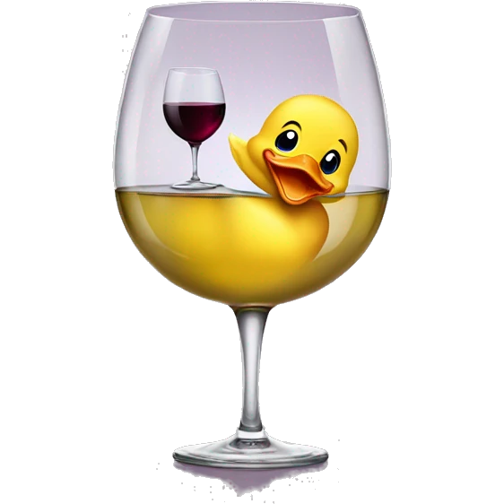 baby duck balancing a wine glass emoji