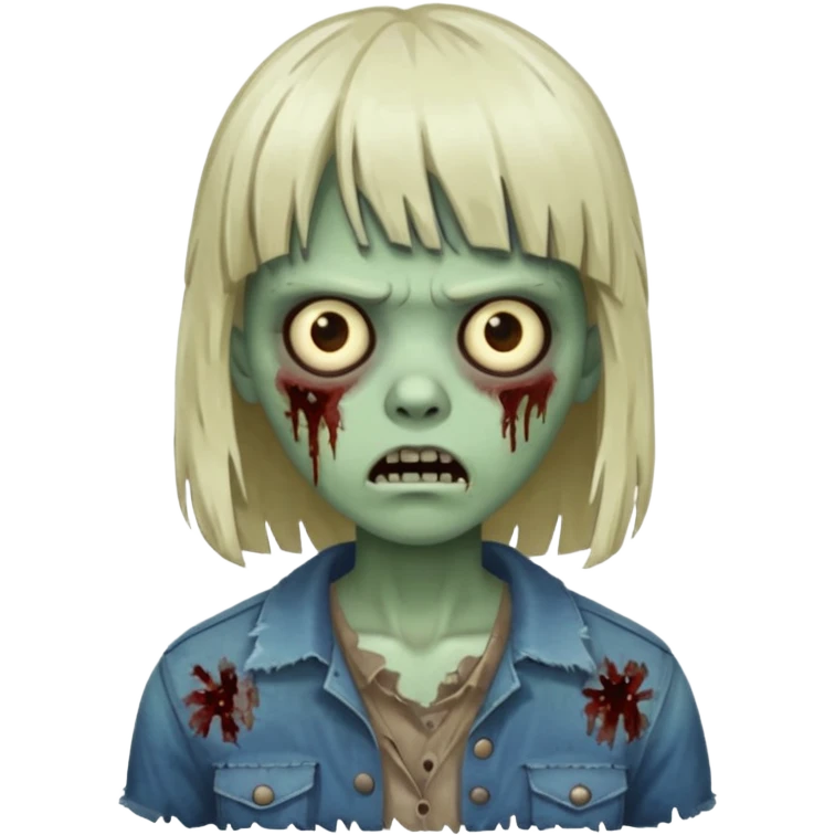 pessoa zumbi com franja emoji