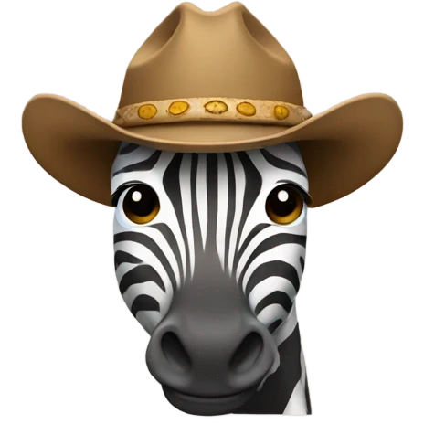 Zebra with cowboy hat emoji