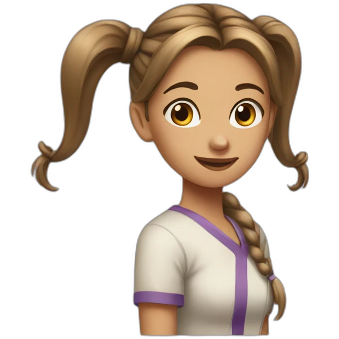 a girl with double ponytail emoji