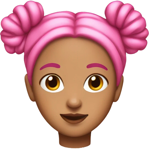 Girl with pink space buns emoji