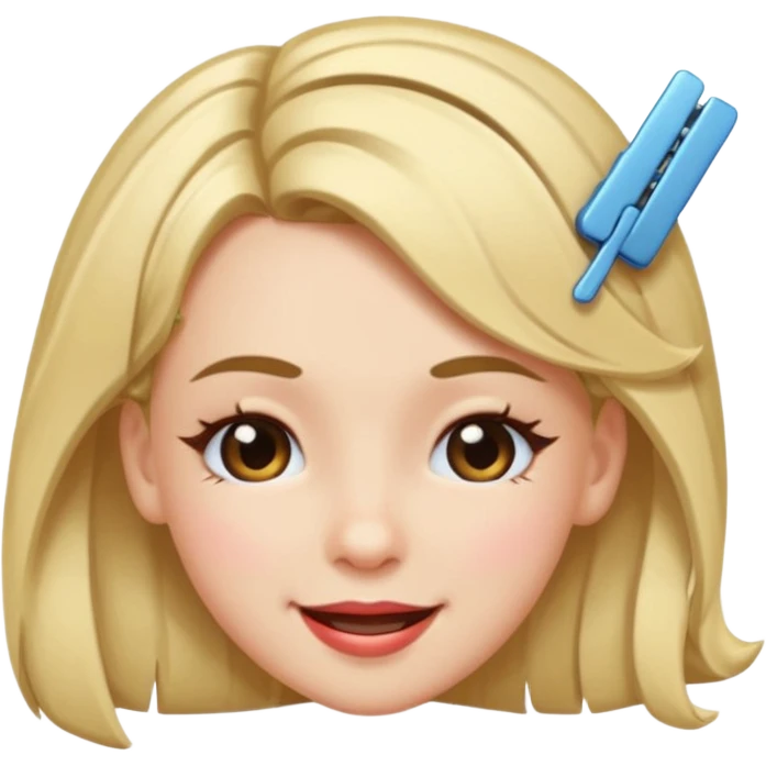 winking girl with hair clips emoji