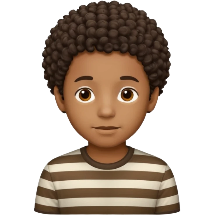 CURLY HAIR BLACK BOY KID IN STRIPES emoji