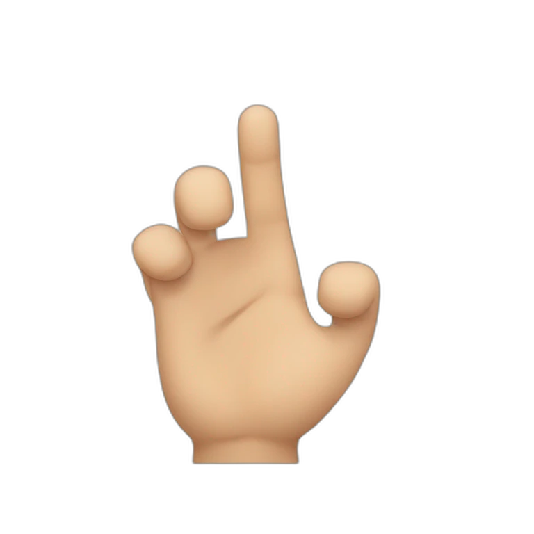 una mano con el dedo de en medio estirado y el resto encogidos emoji