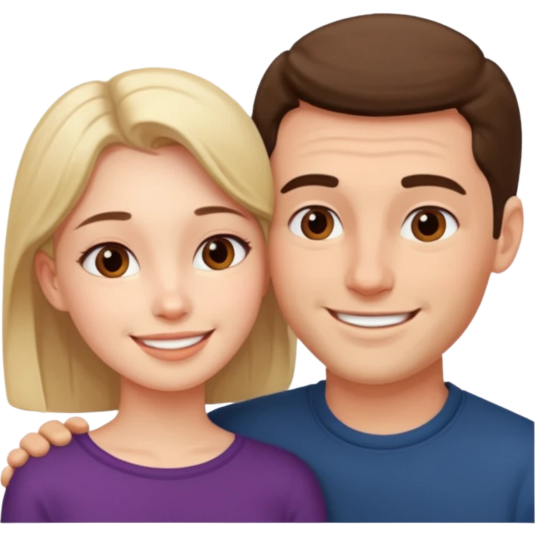 Man head against woman head in front of each other emoji