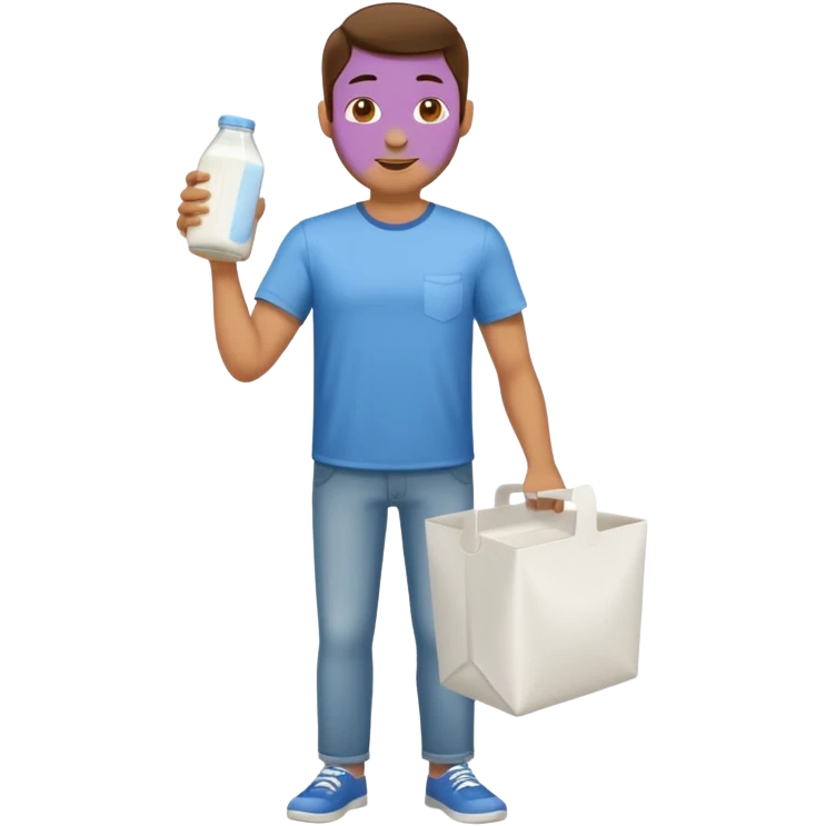 man full body buying a milk emoji
