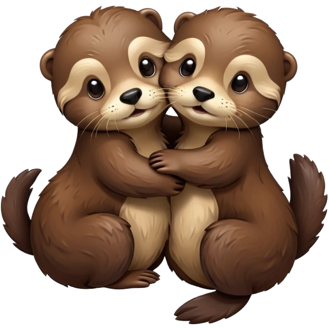 Otters hugging emoji