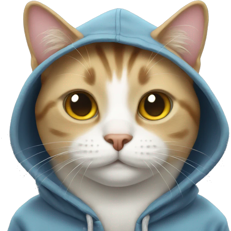 Cat with hoodie on emoji