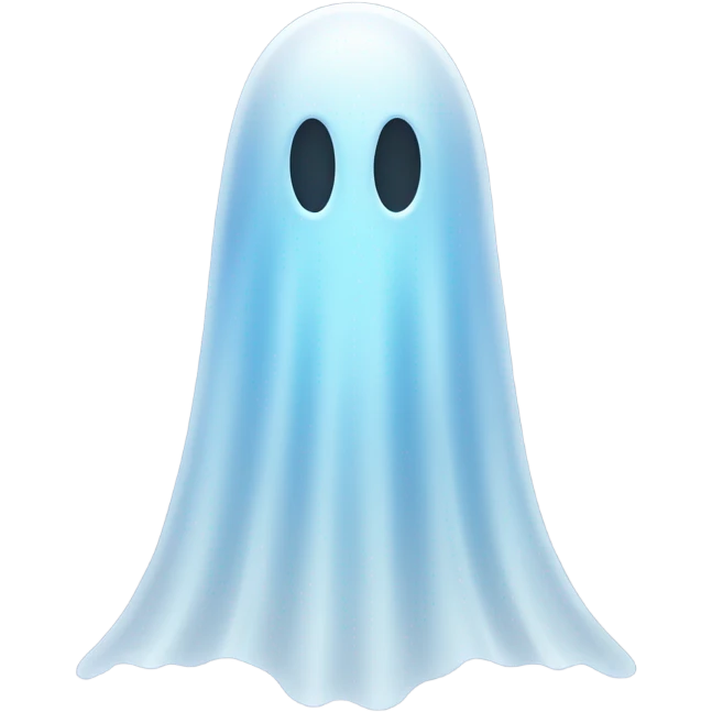 transparent ghost shape, ethereal emoji