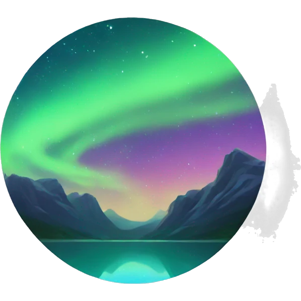 night sky with aurora reflections emoji