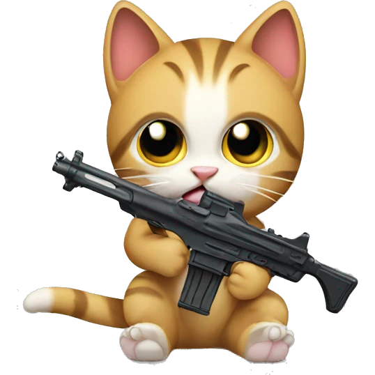 Cat with a SMG emoji