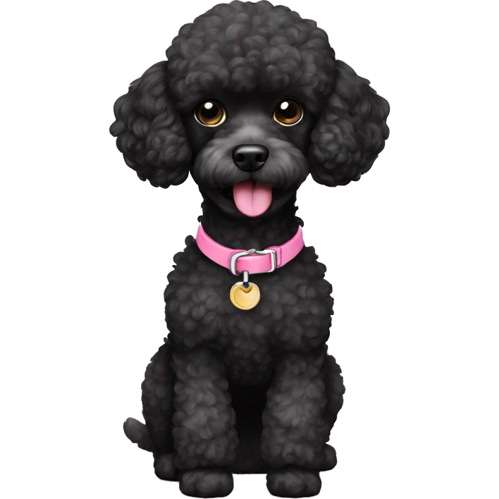 black toy poodle pink collar emoji