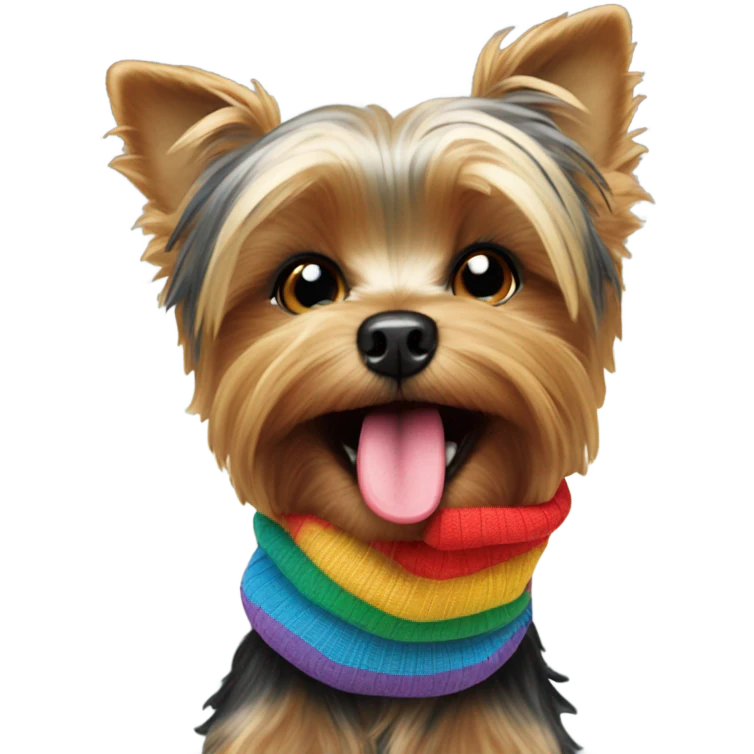 Yorkie dog eating a sock emoji