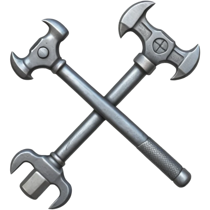 spanner and hammer in a form of cross emoji