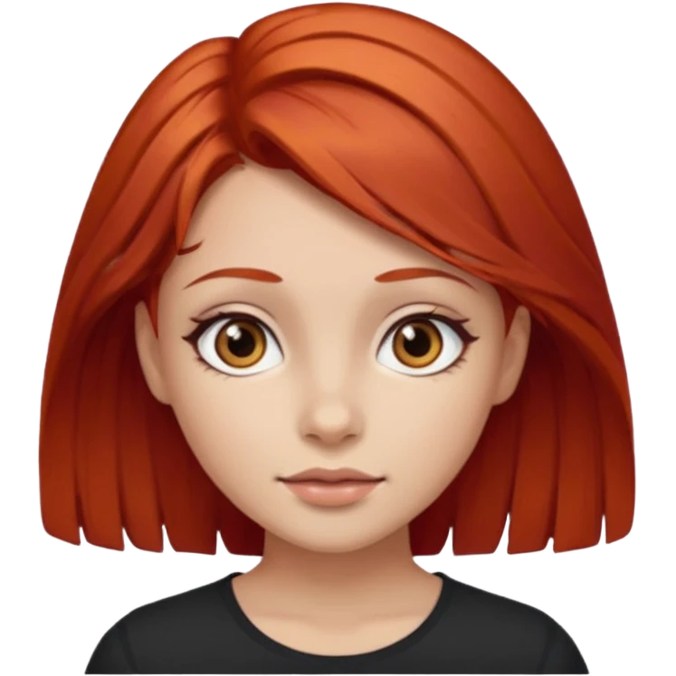 Chica de cabello rojo y ojos marrones emoji