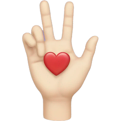 Korean heart hand emoji