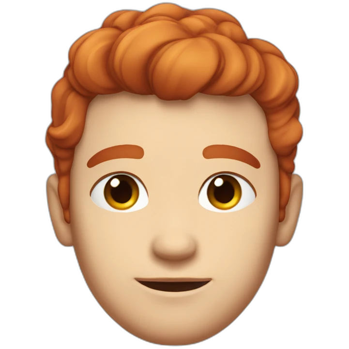 Man square face sculpted cheekbones sharp jaw blue eyes neat red hair emoji