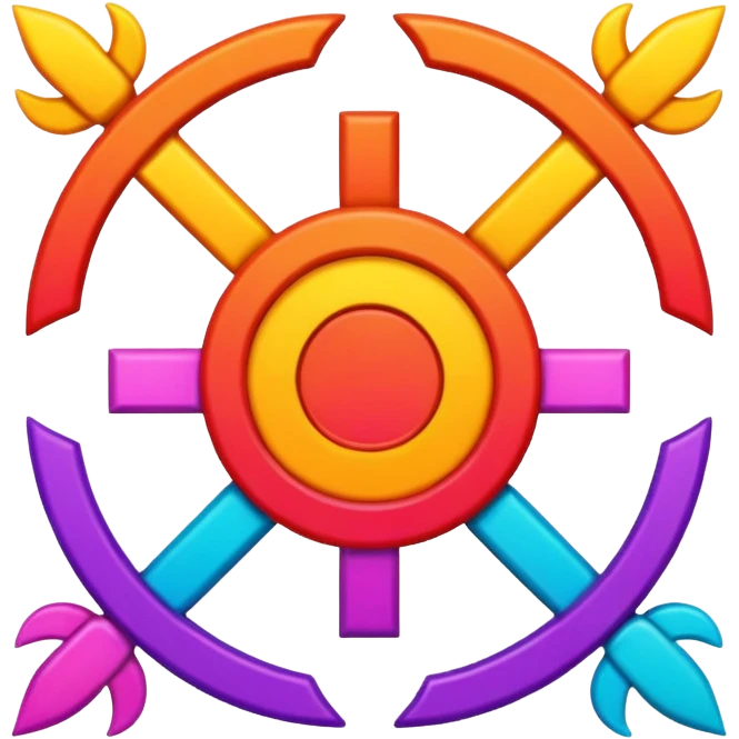 chakana symbol, bold colors emoji