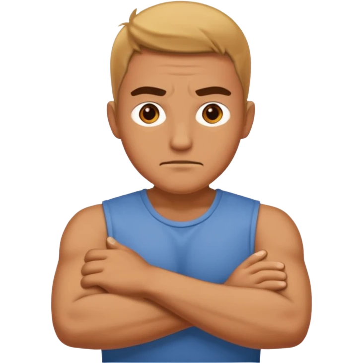 rude man with crossed arms emoji