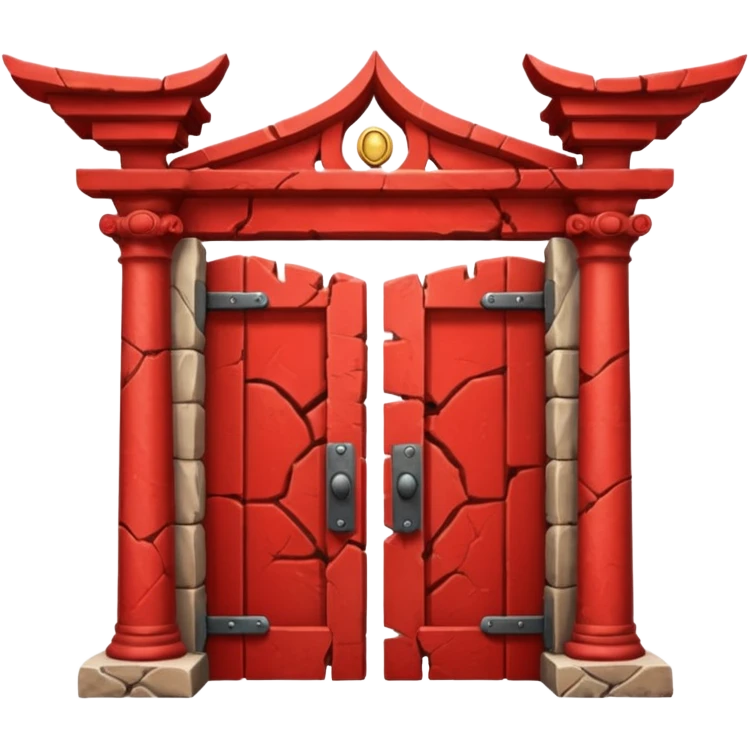 Cracked Temple gate red emoji