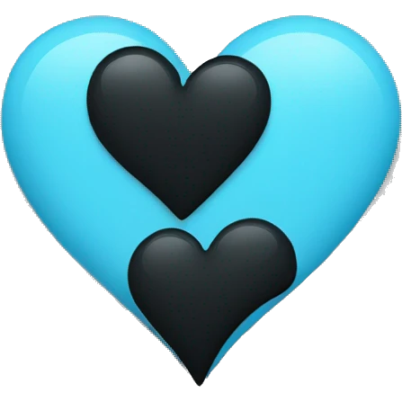 Half black and baby blue heart emoji