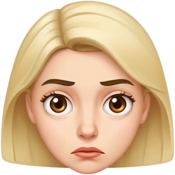 Woman with hand on cheek, confused facial expression with raised eyebrow emoji