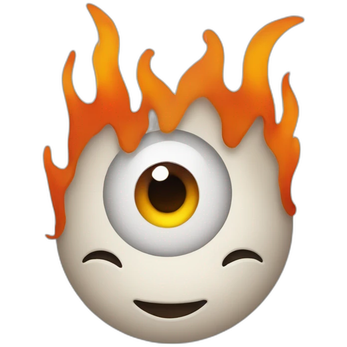 flamme avec des yeux emoji