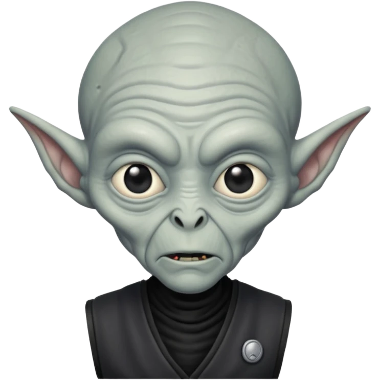 an old alien with black vest emoji