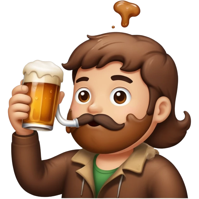 Drinking poop beer emoji