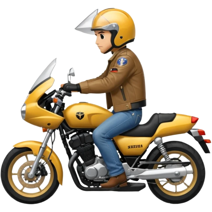 Man riding yamaha suzuki fiero motorcycles  emoji