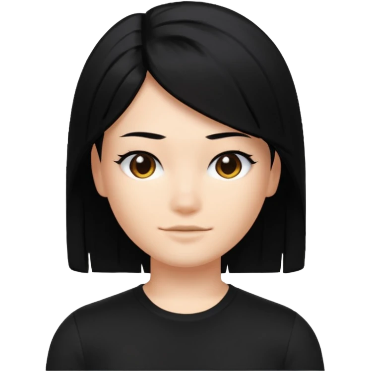 A roblox Avatar whit sleek hair and black shirt emoji