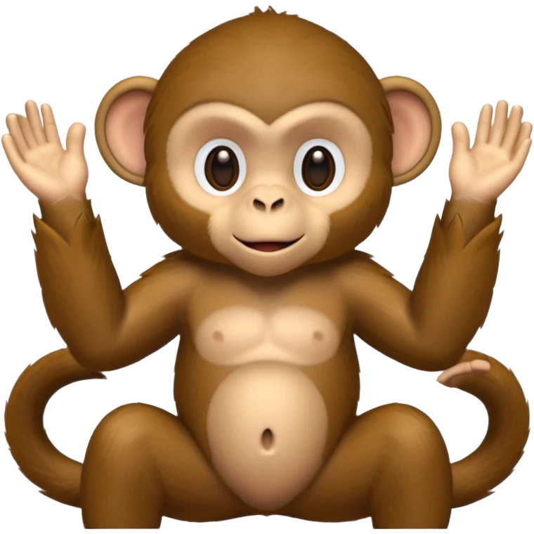 Monkey Showing his waist using both hands keeping the hand above the thighs  emoji