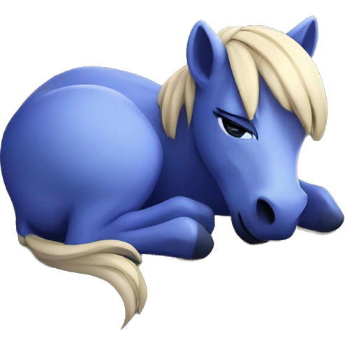 Blueberry pony sleeps on the mountain emoji
