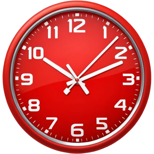 Red clock with "RED" written in the center. emoji