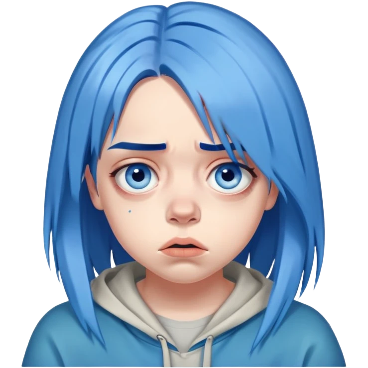 billie eilish blue hair disgusted look emoji