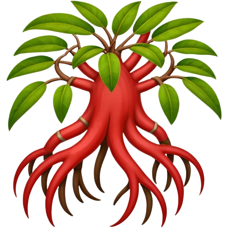 cut red mangrove and cut roots emoji