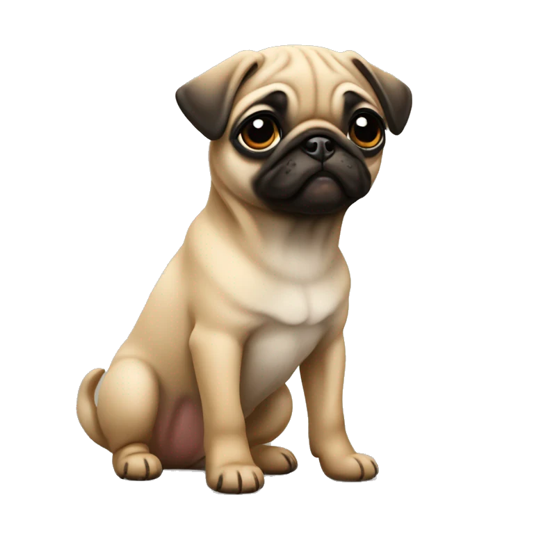 Fawn pug puppy standing  emoji